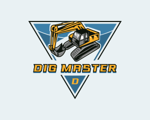 Excavator Digging Construction logo design