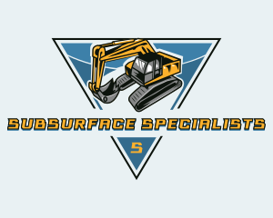 Excavator Digging Construction logo