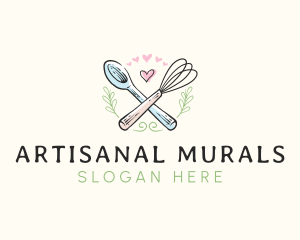 Whisk Bakery Spoon logo design