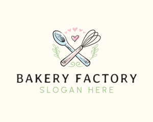 Whisk Bakery Spoon logo design