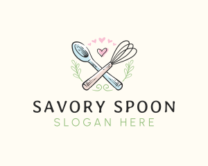 Whisk Bakery Spoon logo design