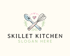 Whisk Bakery Spoon logo design