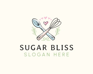 Whisk Bakery Spoon logo design