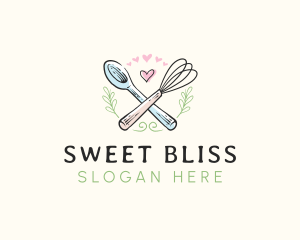 Whisk Bakery Spoon logo design