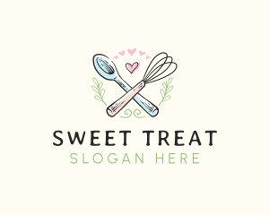 Whisk Bakery Spoon logo design