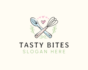 Whisk Bakery Spoon logo design