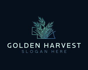 Nebraska Grass Plant logo design