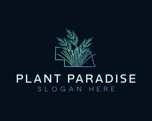 Nebraska Grass Plant logo design