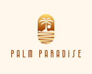 Sunset Palm Island logo design