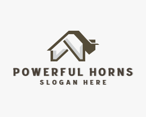 House Bison Buffalo Animal logo