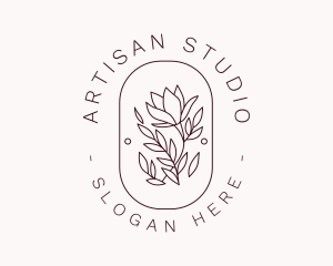 Flower Blossom Badge logo design