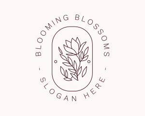 Flower Blossom Badge logo design