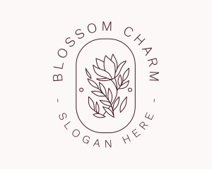 Flower Blossom Badge logo design