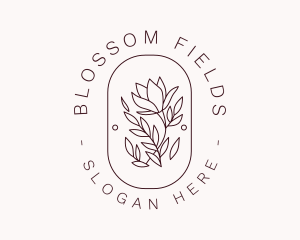 Flower Blossom Badge logo design