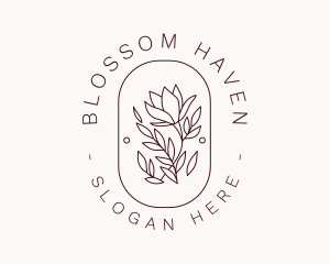 Flower Blossom Badge logo design