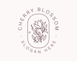 Flower Blossom Badge logo design