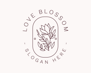 Flower Blossom Badge logo design