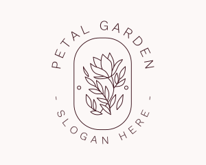 Flower Blossom Badge logo design