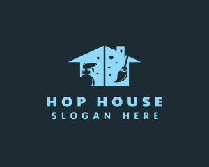 House Mop Spray Bottle logo design