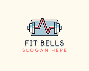 Gym Barbell Pulse Fitness logo design