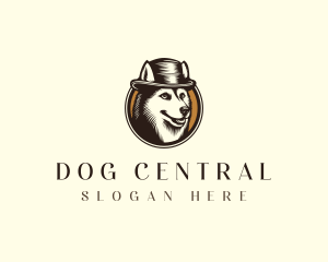 Happy Dog Fedora logo design