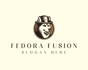 Happy Dog Fedora logo design