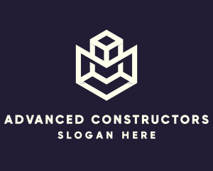 Modern Geometric Cube logo design