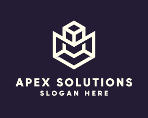 Modern Geometric Cube logo design