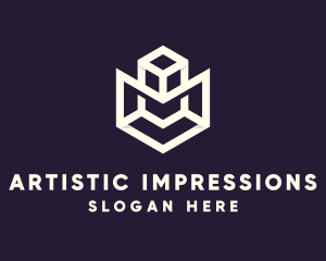 Modern Geometric Cube logo design