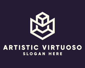 Modern Geometric Cube logo design