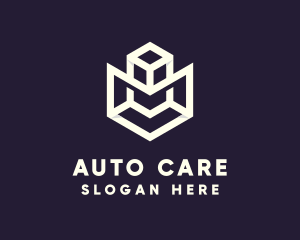 Modern Geometric Cube logo design