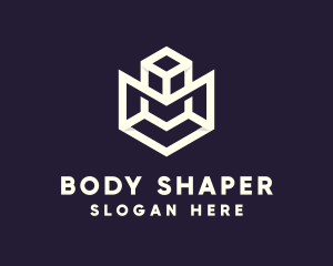 Modern Geometric Cube logo design