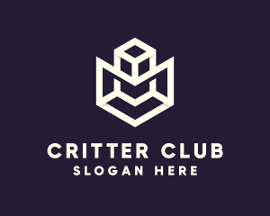 Modern Geometric Cube logo design