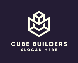 Modern Geometric Cube logo design