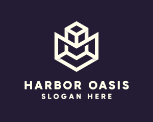 Modern Geometric Cube logo design