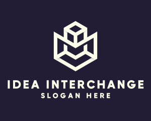 Modern Geometric Cube logo design