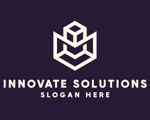 Modern Geometric Cube logo