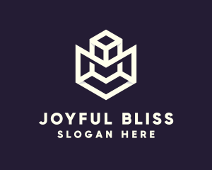 Modern Geometric Cube logo design