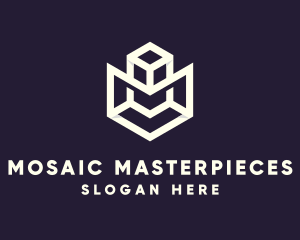 Modern Geometric Cube logo design