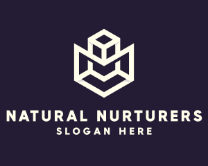 Modern Geometric Cube logo design