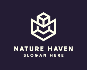 Modern Geometric Cube logo design