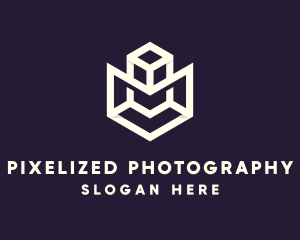 Modern Geometric Cube logo design