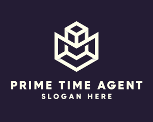 Modern Geometric Cube logo design