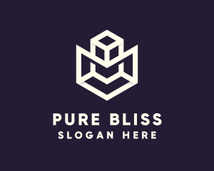 Modern Geometric Cube logo design