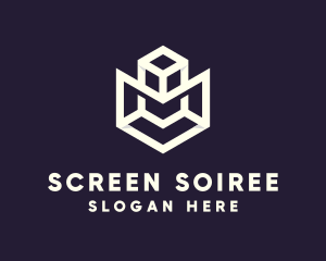 Modern Geometric Cube logo design