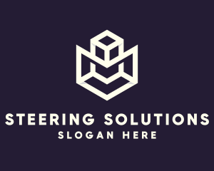 Modern Geometric Cube logo design