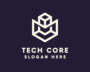 Modern Geometric Cube logo design