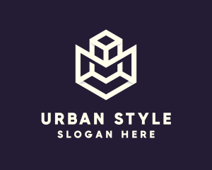 Modern Geometric Cube logo design