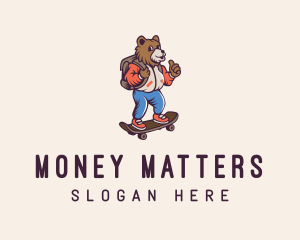 Skater Bear Cartoon logo