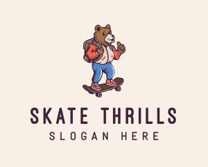 Skater Bear Cartoon logo